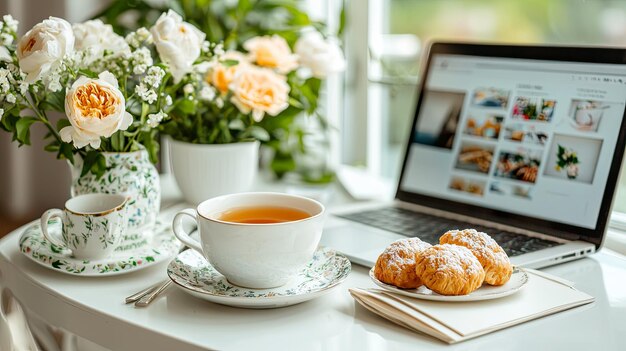 Formulario y tazas de té